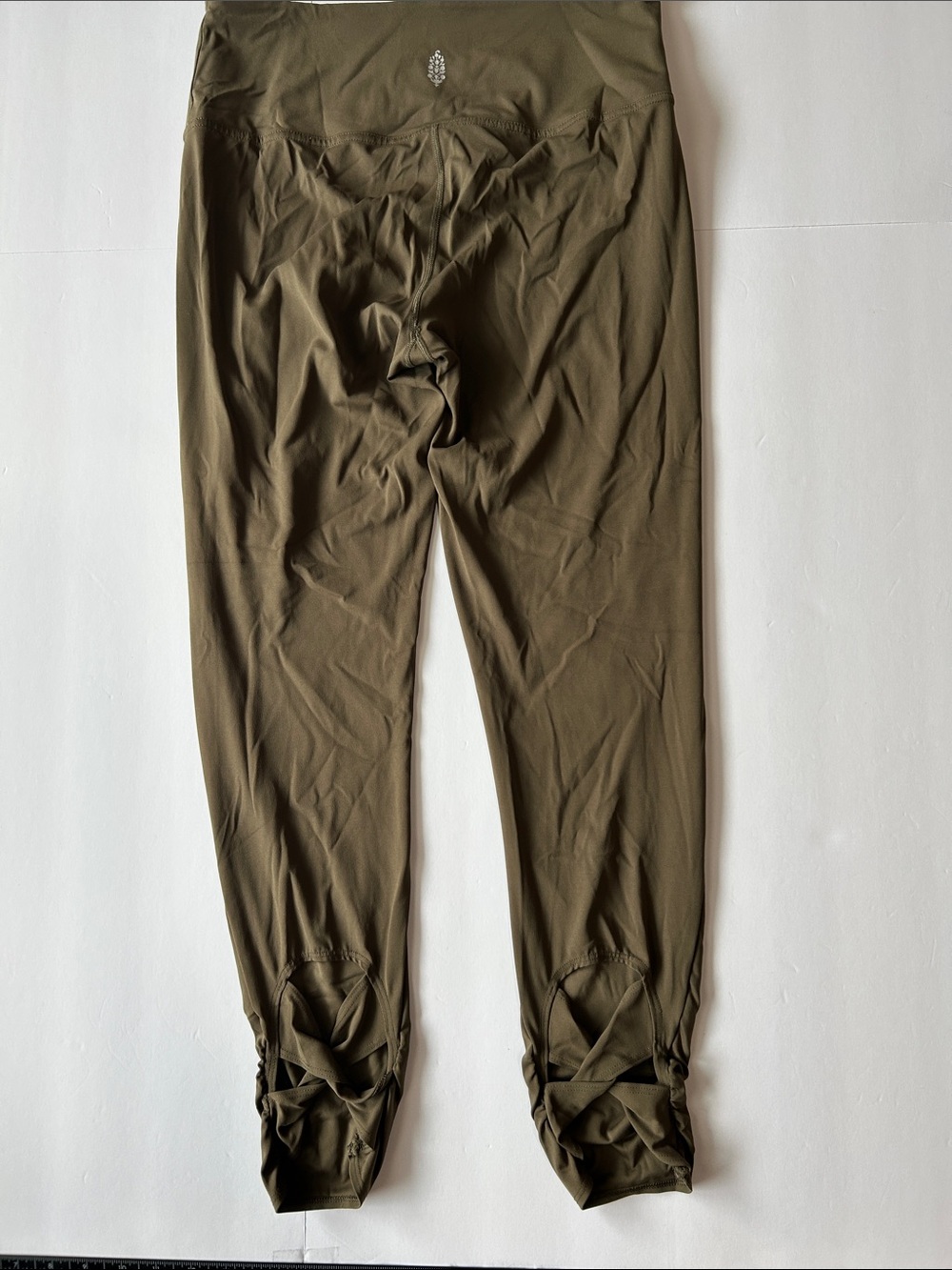 FP Movement by Free People Olive Green High-Rise Ruched Ankle Leggings